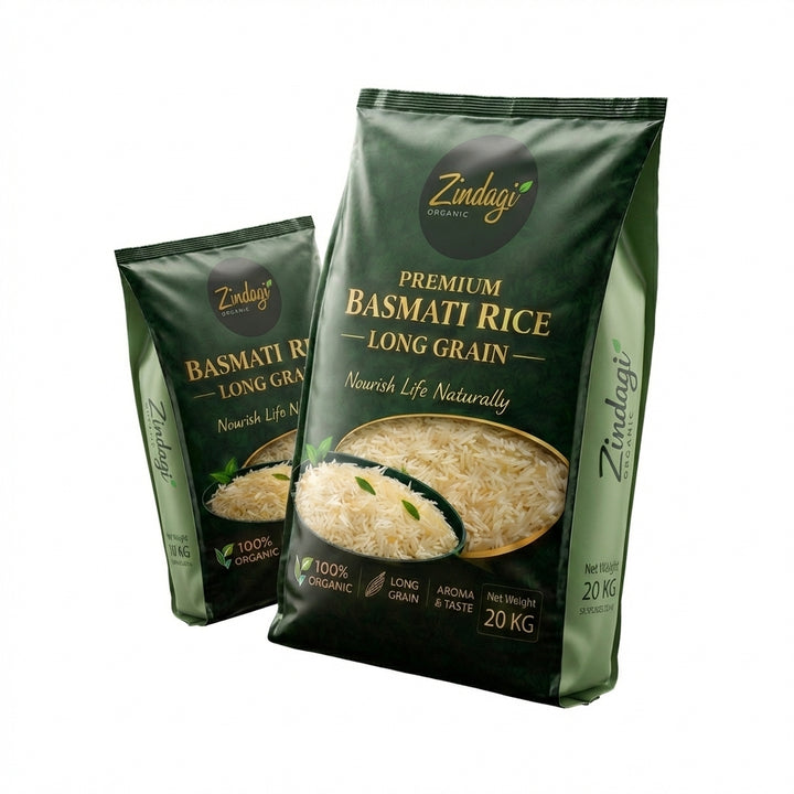 Organic Zindagi Premium Basmati Rice – Long Grain (10kg & 20kg)