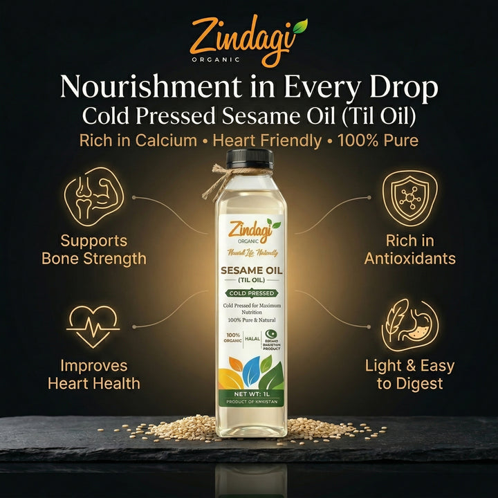 Organic Zindagi Sesame Oil – Cold Pressed & Natural (Til Oil)