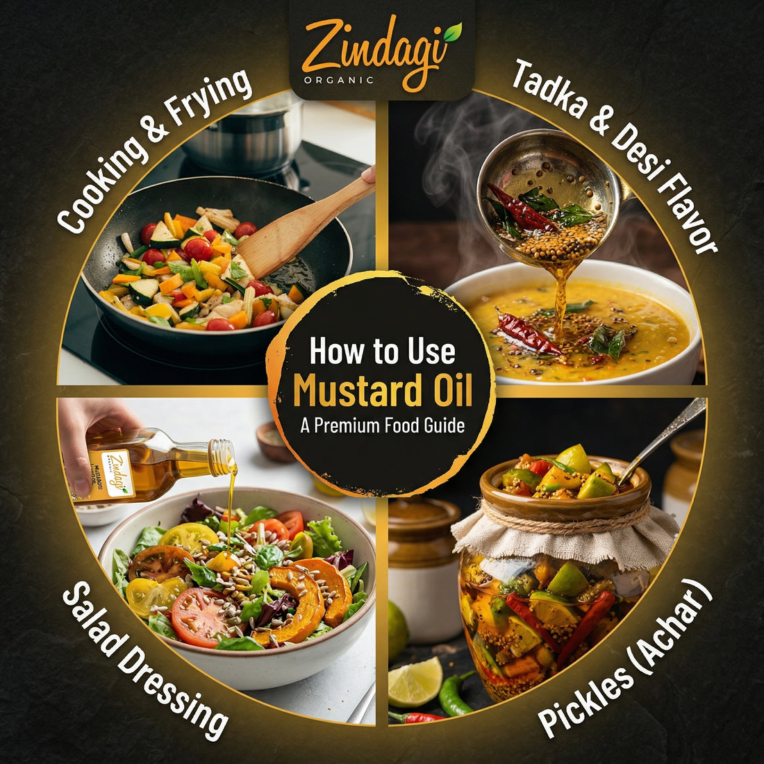 Organic Zindagi Mustard Oil – Cold Pressed