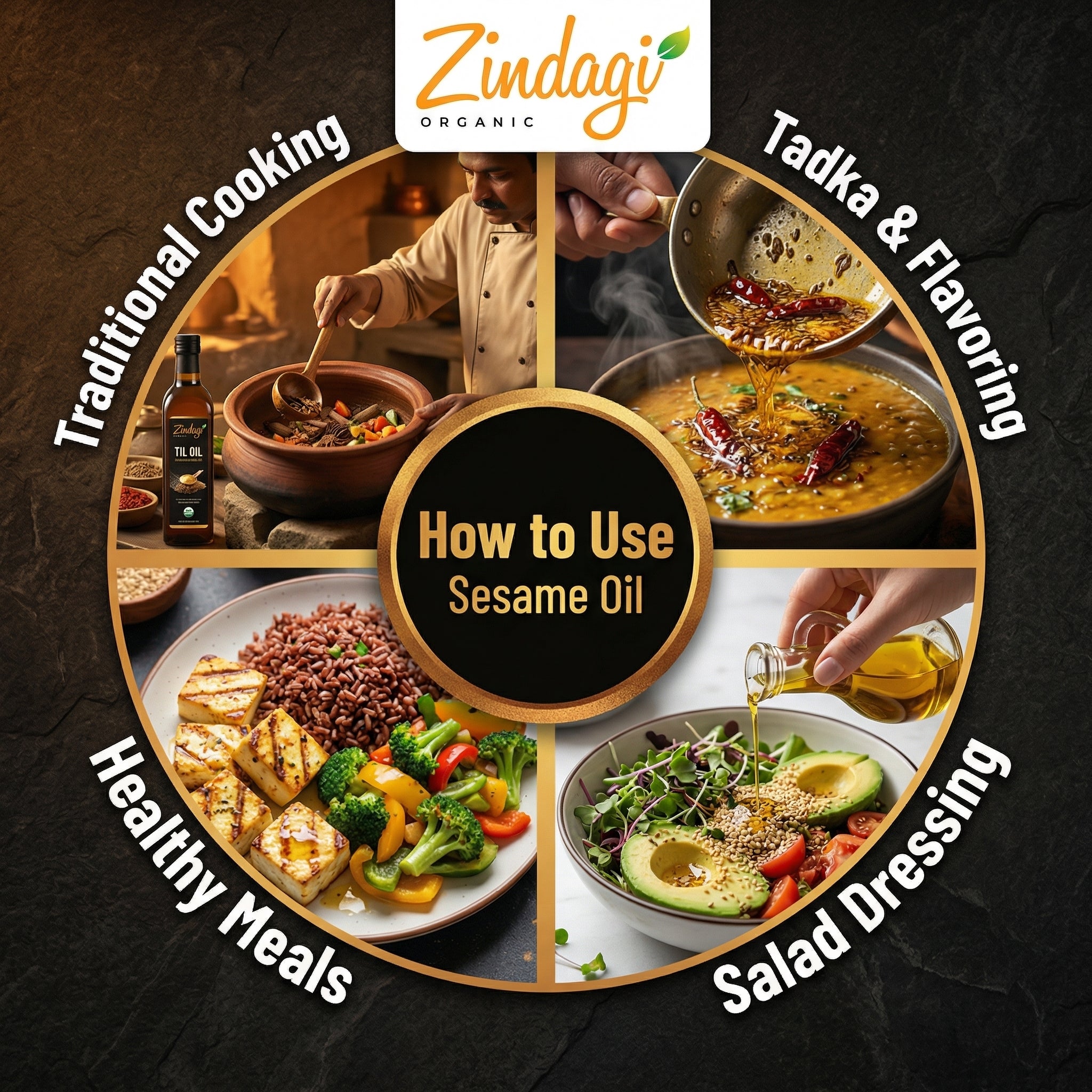 Organic Zindagi Sesame Oil – Cold Pressed & Natural (Til Oil)