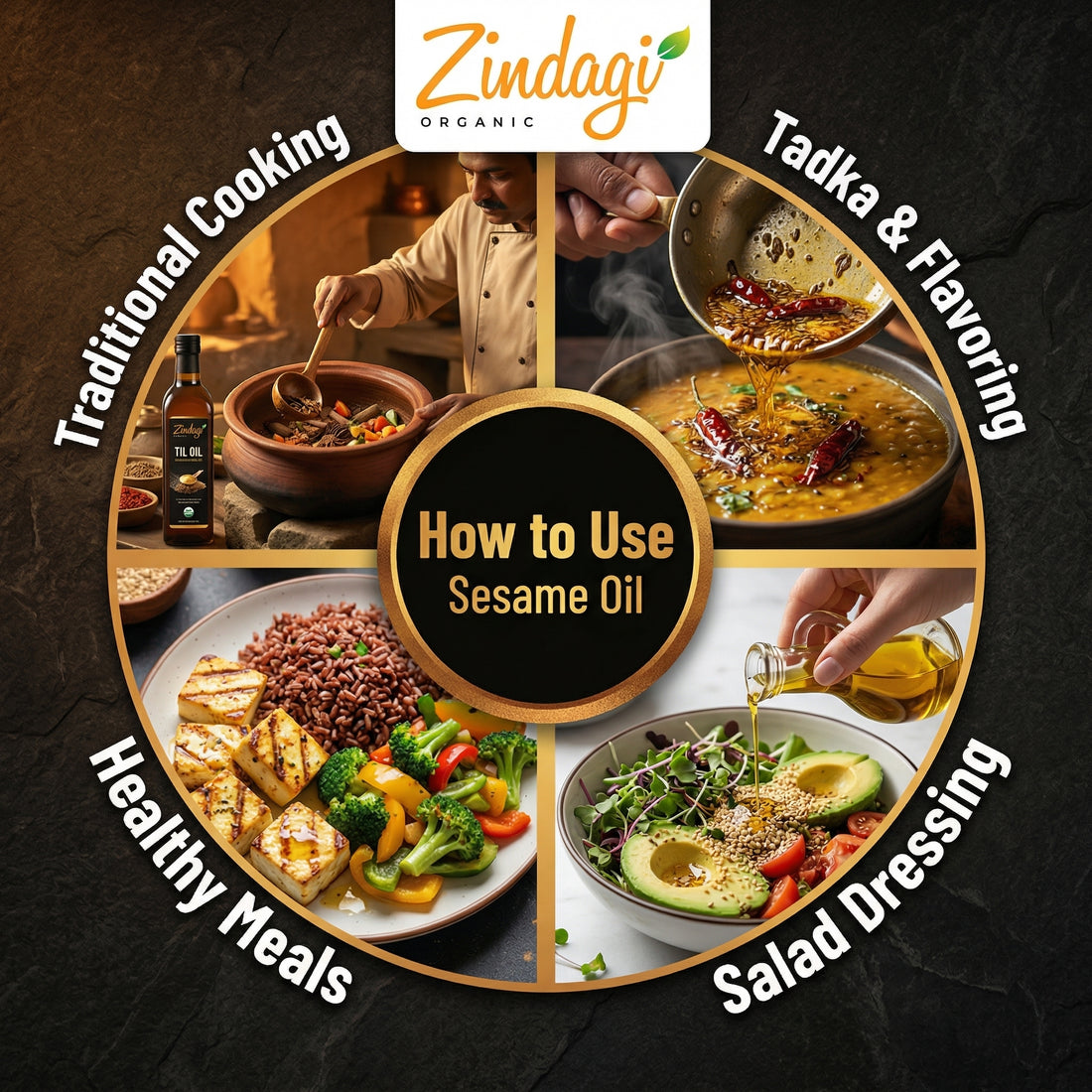 Organic Zindagi Sesame Oil – Cold Pressed & Natural (Til Oil)