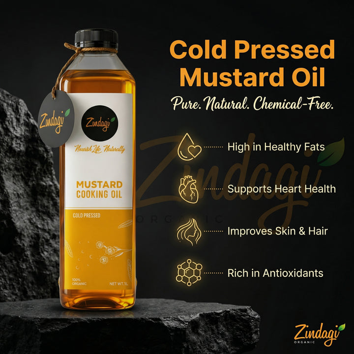 Organic Zindagi Mustard Oil – Cold Pressed