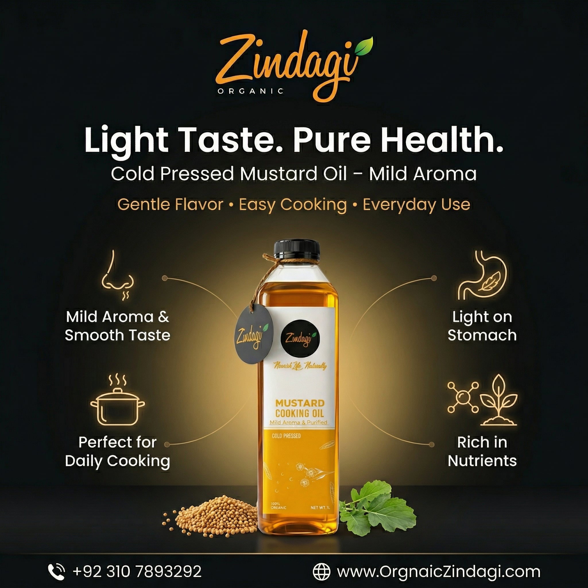 Organic Zindagi Mild Aroma Mustard Oil